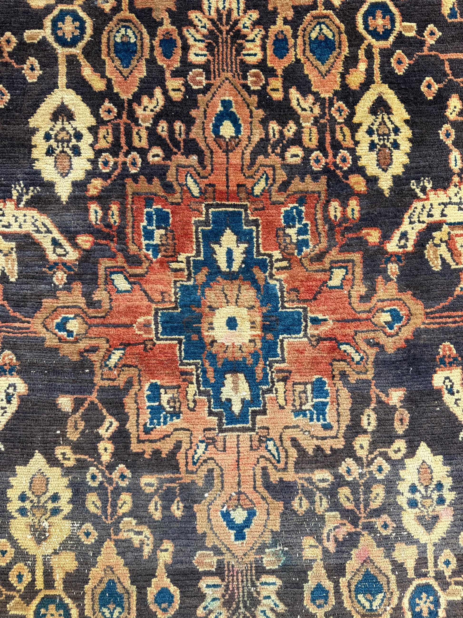 4x7 Vintage Anatolian Rug, Hand Knotted Turkish Geometric Carpet
