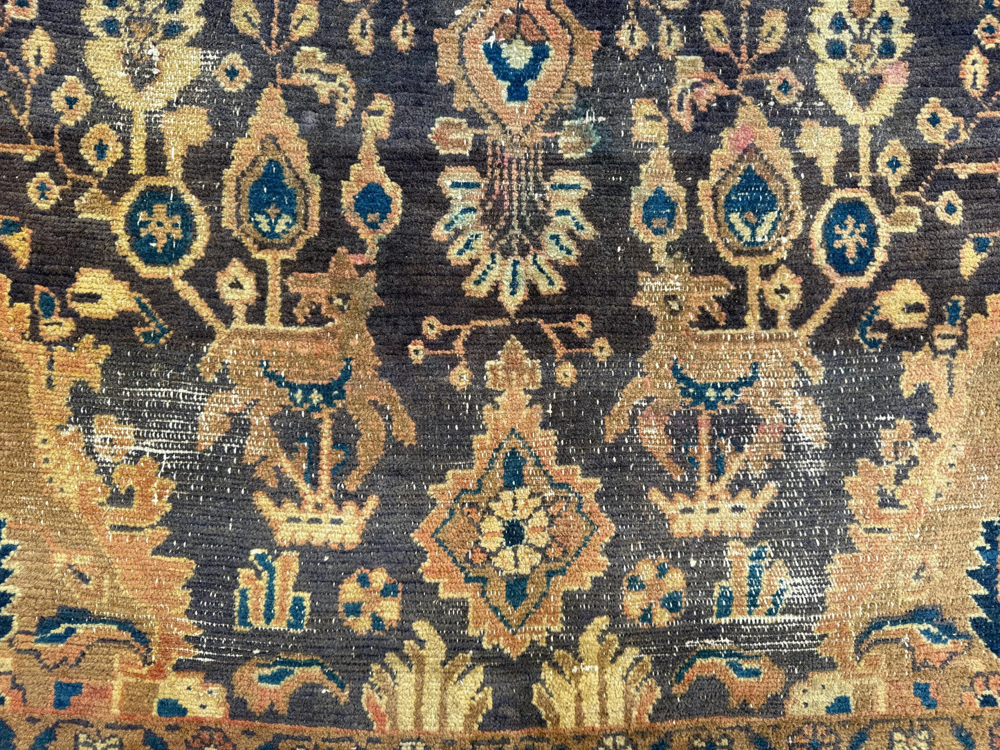 4x7 Vintage Anatolian Rug, Hand Knotted Turkish Geometric Carpet