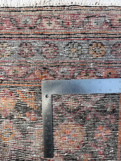 4x7 Vintage Anatolian Rug, Hand Knotted Turkish Geometric Wool