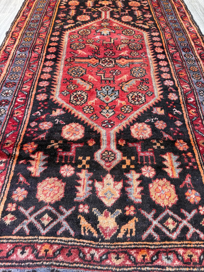 4x7 Vintage Anatolian Rug, Hand Knotted Turkish Geometric Wool