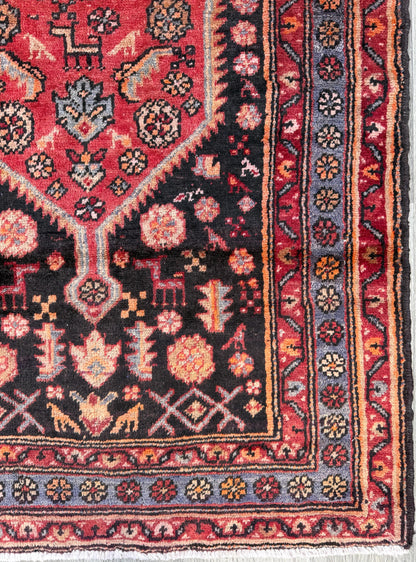 4x7 Vintage Anatolian Rug, Hand Knotted Turkish Geometric Wool