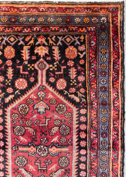 4x7 Vintage Anatolian Rug, Hand Knotted Turkish Geometric Wool