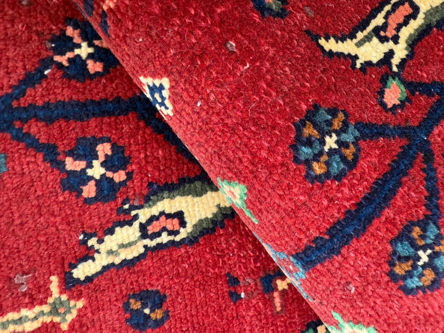 2.7x3.7 ft Vintage Turkish Carpet 1980s | Hand Knotted Wool Anatolian Geometric Village Piece