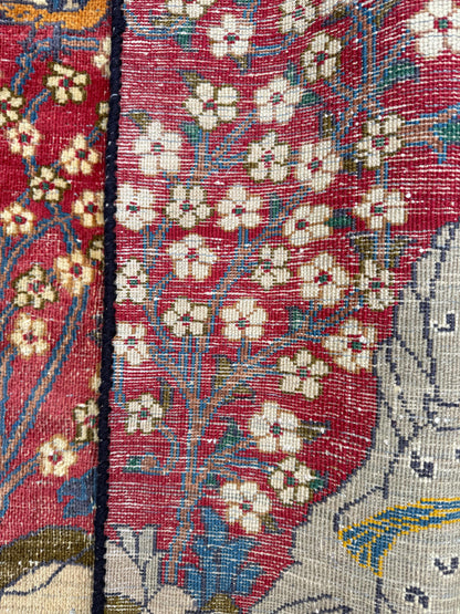 2.2x2.9 ft Vintage 1980s Turkish Carpet | Hand Knotted Wool Tree of Life Pictorial Design