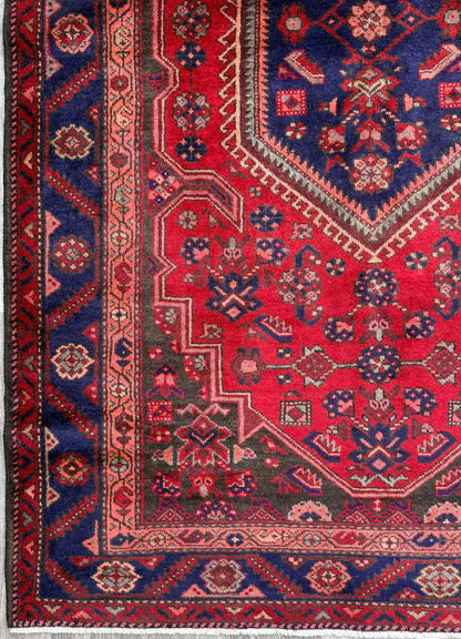 5x8 Vintage Anatolian Rug, Hand Knotted Turkish Geometric Wool, Rustic Home Decor
