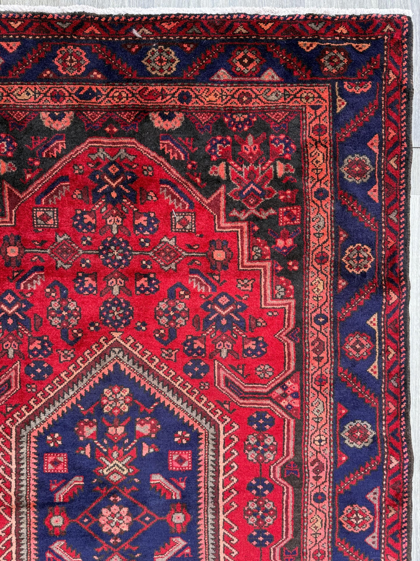 5x8 Vintage Anatolian Rug, Hand Knotted Turkish Geometric Wool, Rustic Home Decor