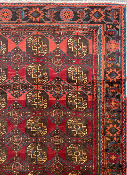 Turkish 5x8 ft Hand Knotted Rug Vintage Anatolian Village Geometric Area 1990s Wool Tribal Living Room Floor Carpet Decor
