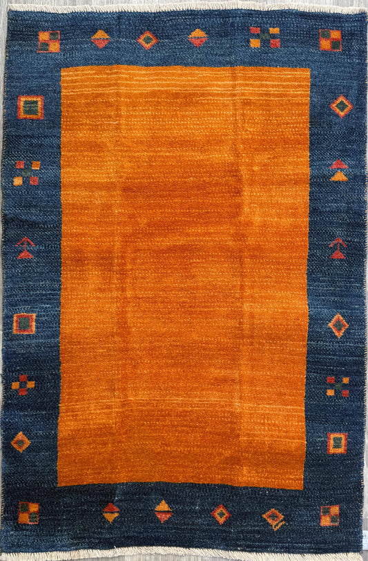 Gabbeh Rug 3x5 Hand Knotted Wool Small Area Rug Thick Pile Tribal Boho Accent Carpet Entryway Bedroom Handmade Floor Decor