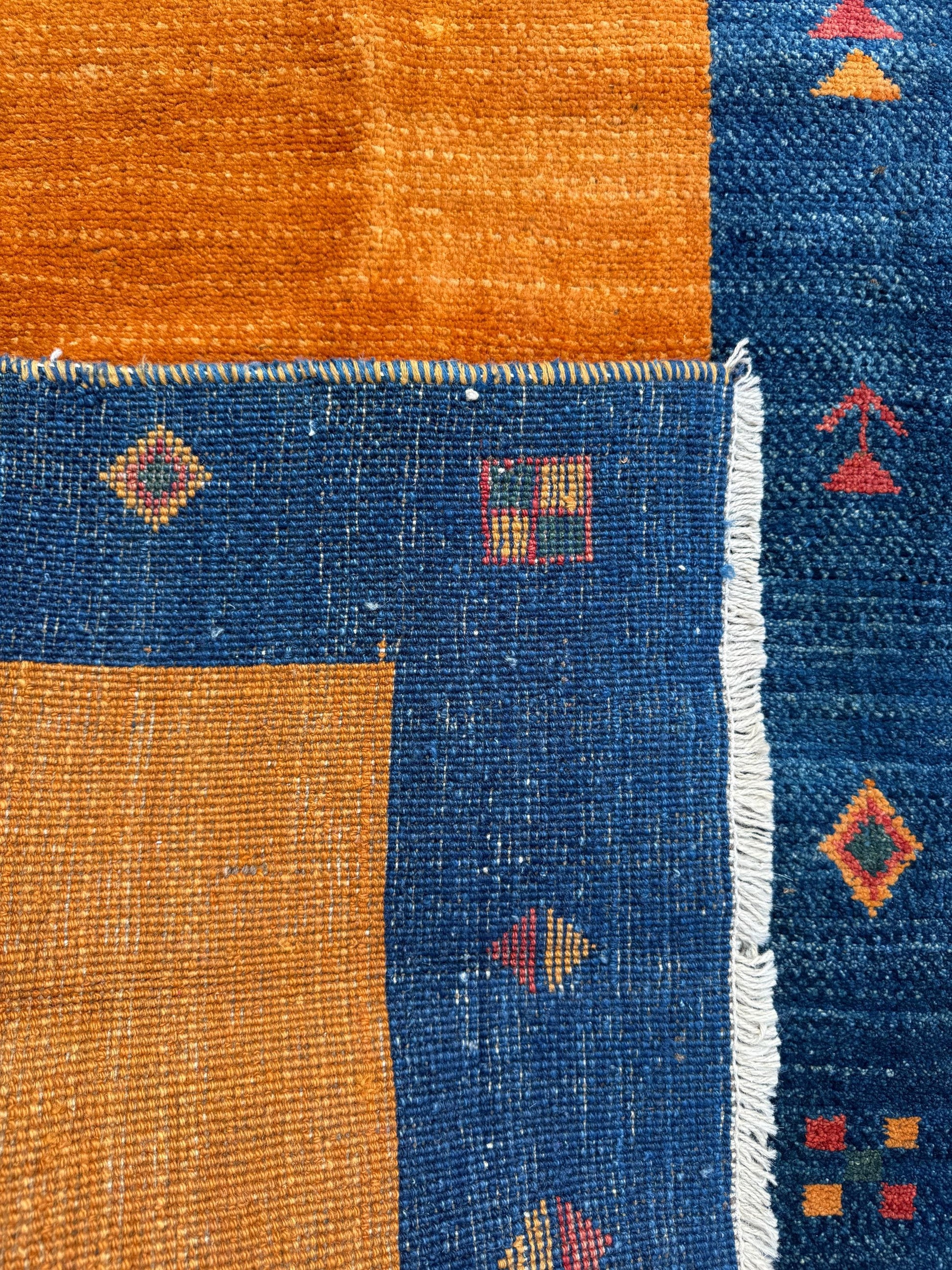 Gabbeh Rug 3x5 Hand Knotted Wool Small Area Rug Thick Pile Tribal Boho Accent Carpet Entryway Bedroom Handmade Floor Decor