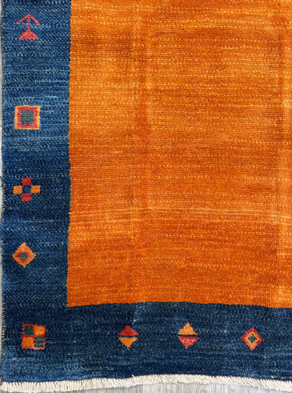 Gabbeh Rug 3x5 Hand Knotted Wool Small Area Rug Thick Pile Tribal Boho Accent Carpet Entryway Bedroom Handmade Floor Decor