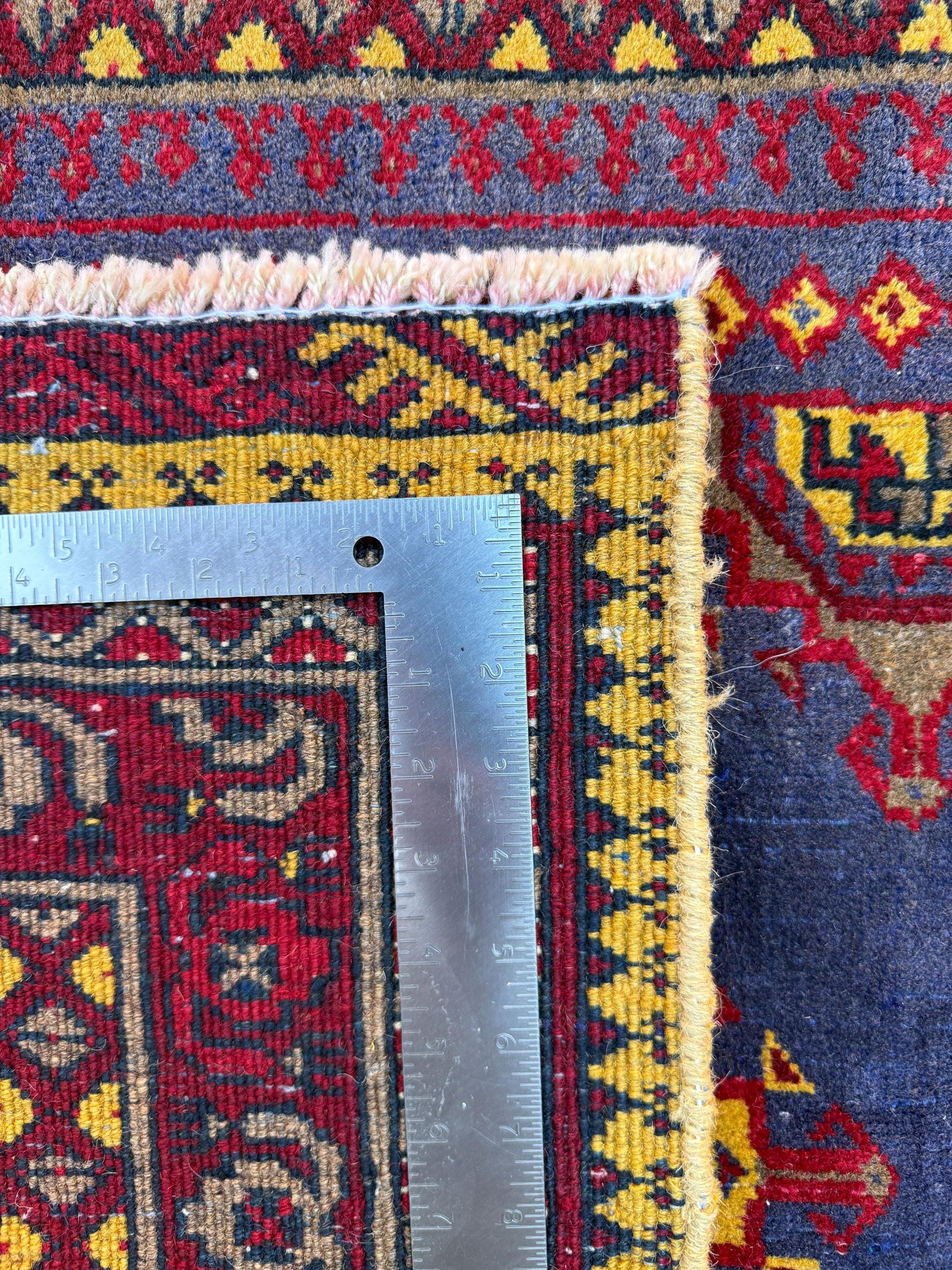 5.3 x 3.4 ft Vintage Turkmen Dowlatabad Wool Rug Hand Knotted Afghan