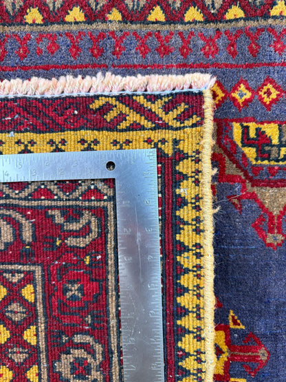 5.3 x 3.4 ft Vintage Turkmen Dowlatabad Wool Rug Hand Knotted Afghan