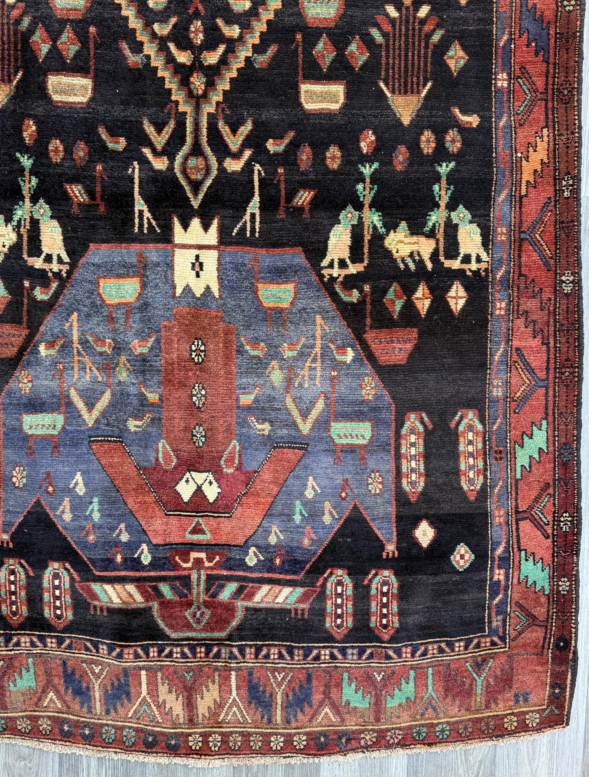 Vintage Turkish Rug 5x11 ft, Hand-Knotted Wool Anatolian Tribal Rug, Tree of Life Design