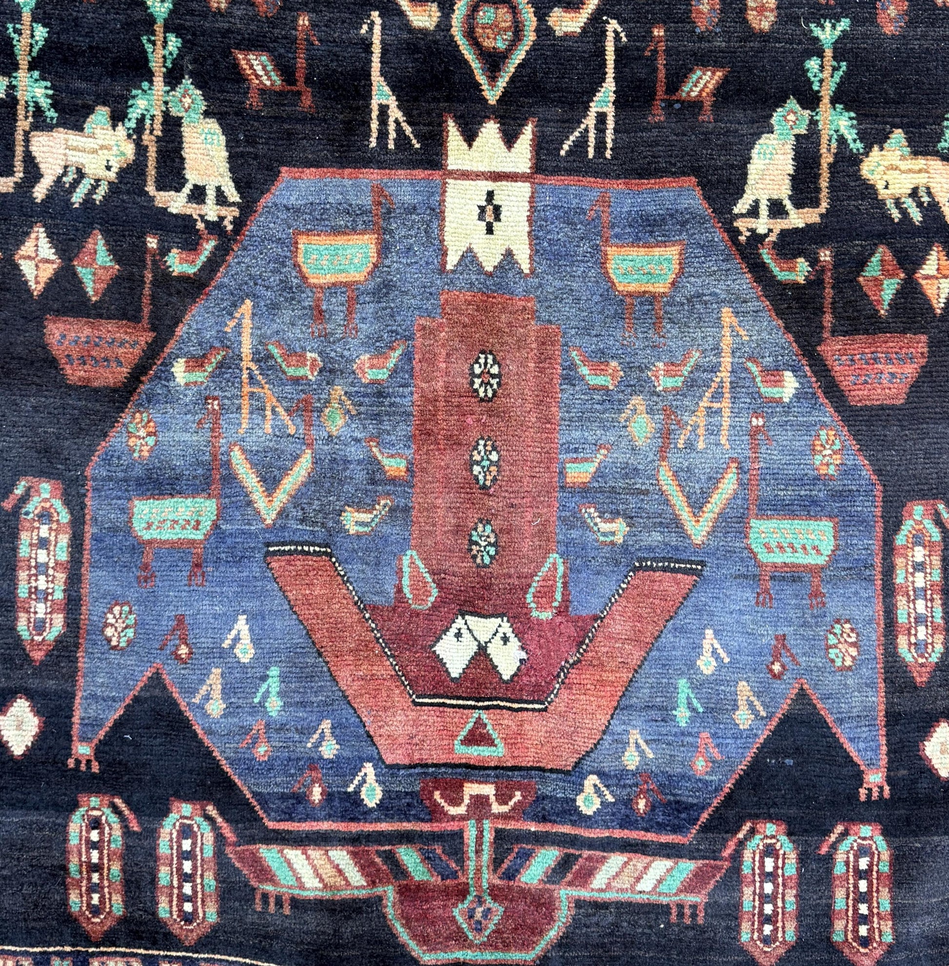Vintage Turkish Rug 5x11 ft, Hand-Knotted Wool Anatolian Tribal Rug, Tree of Life Design