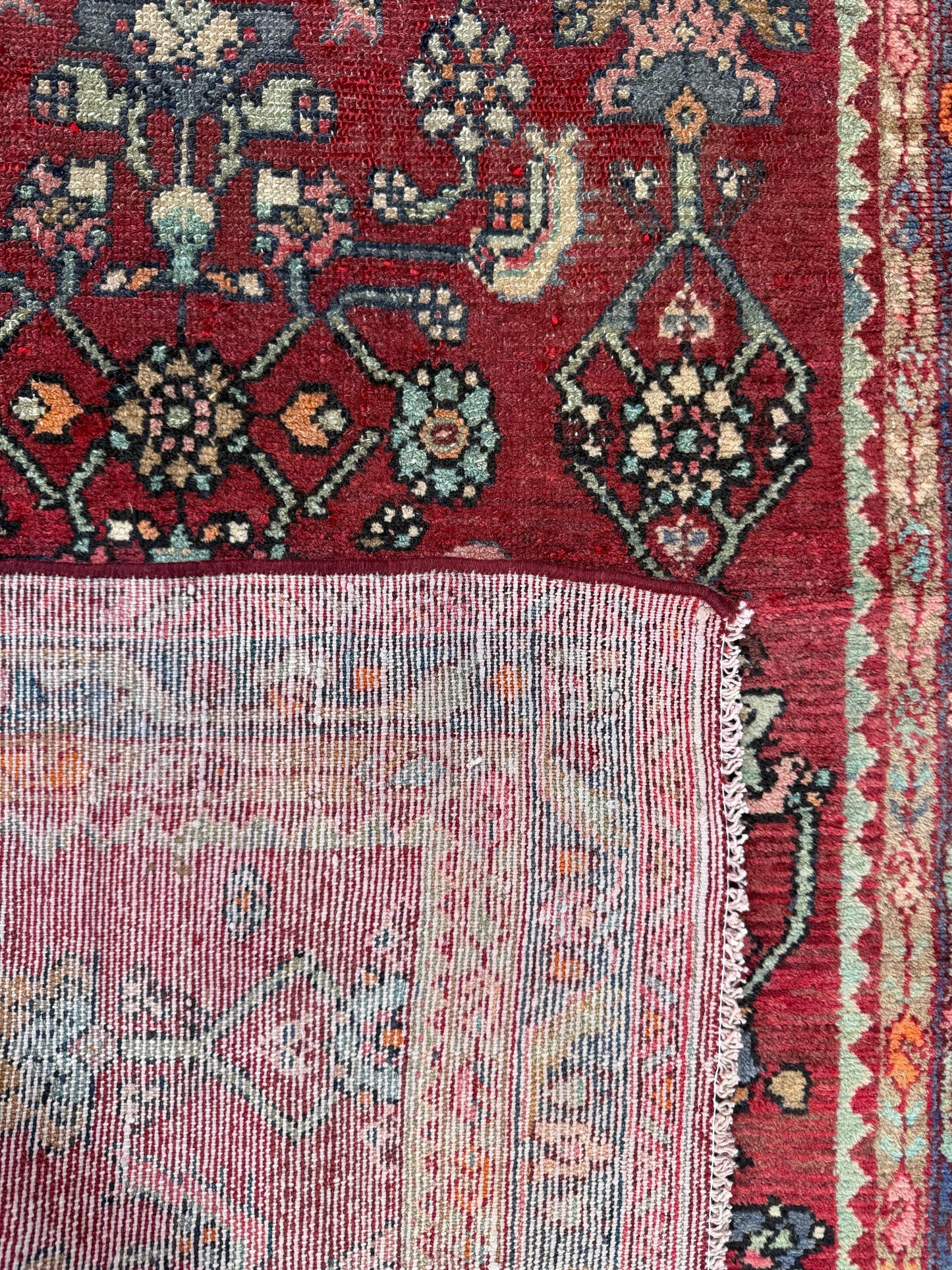 3.5x7 Vintage Tribal Runner Rug, Hand Knotted Wool Area Rug