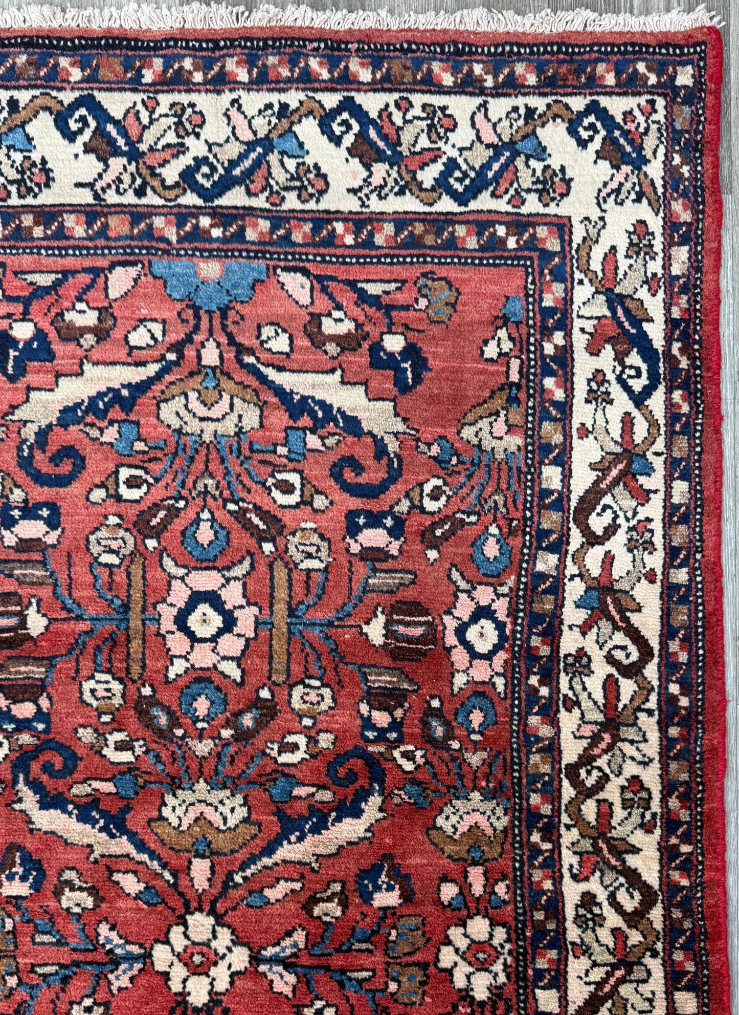 3.5x6 Vintage Anatolian Rug, Hand Knotted Turkish Geometric Wool Rug