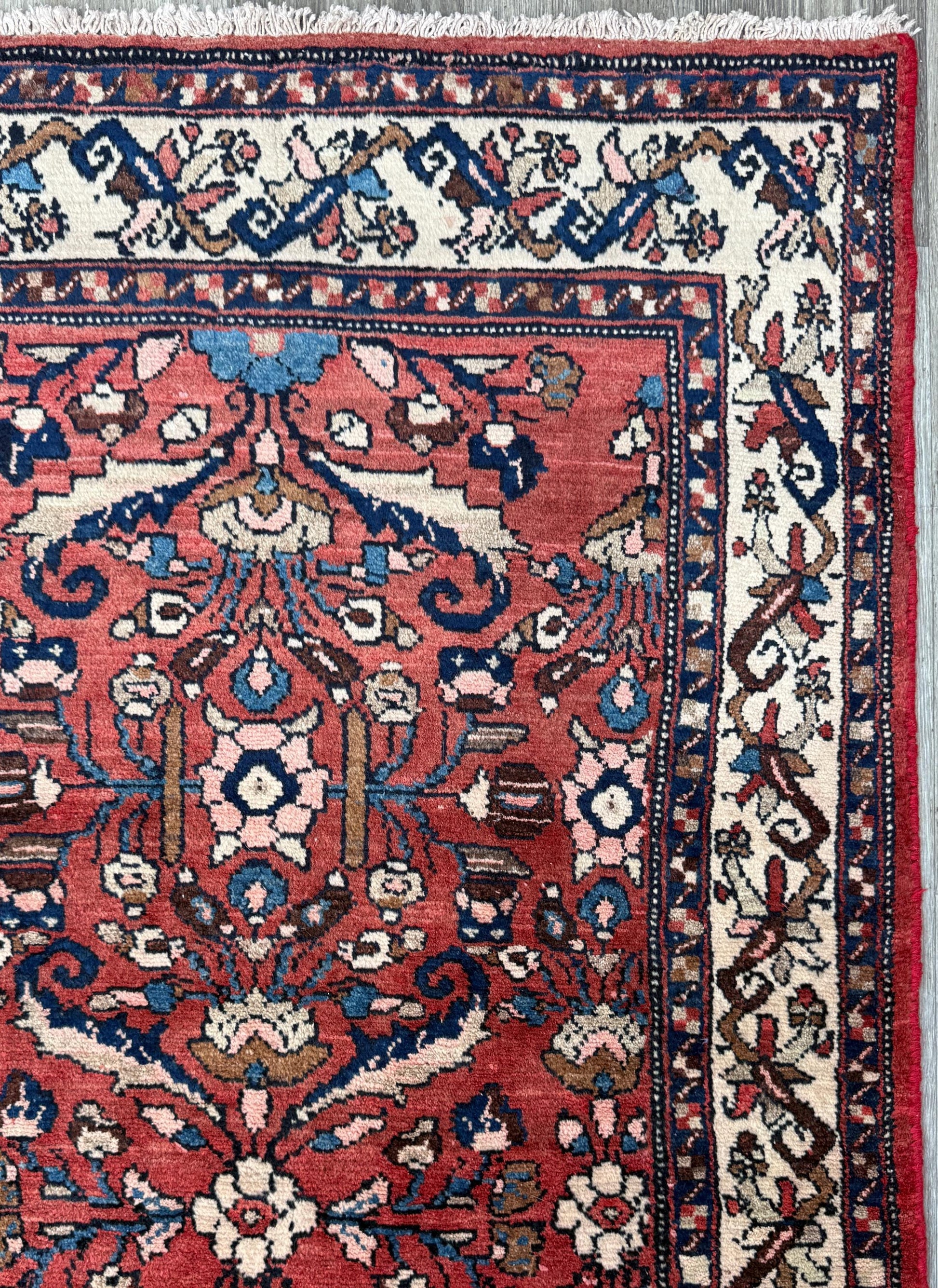 3.5x6 Vintage Anatolian Rug, Hand Knotted Turkish Geometric Wool Rug