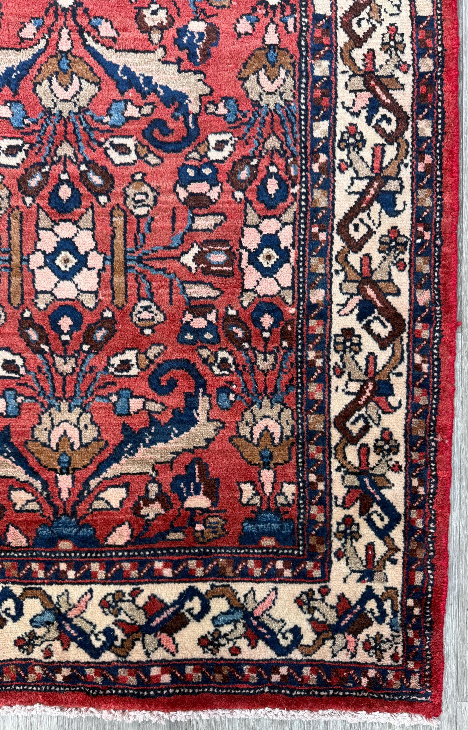 3.5x6 Vintage Anatolian Rug, Hand Knotted Turkish Geometric Wool Rug