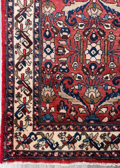 3.5x6 Vintage Anatolian Rug, Hand Knotted Turkish Geometric Wool Rug