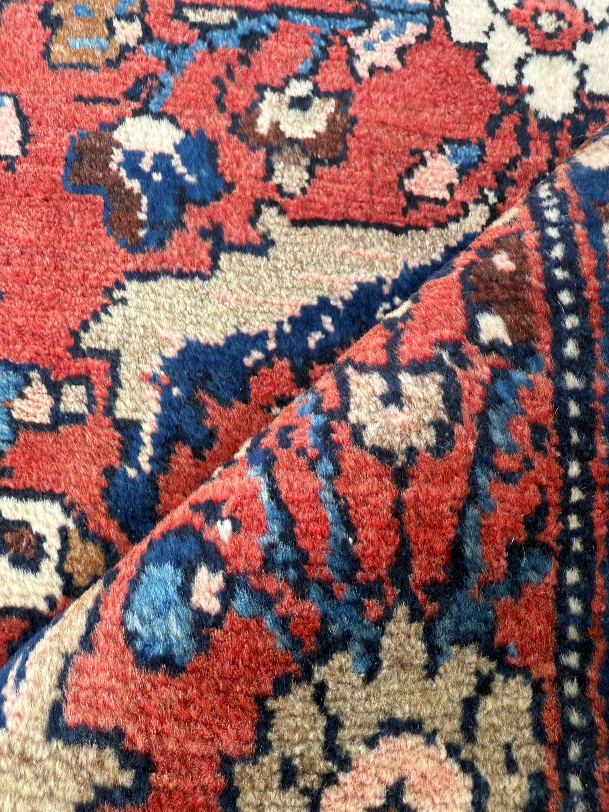 3.5x6 Vintage Anatolian Rug, Hand Knotted Turkish Geometric Wool Rug