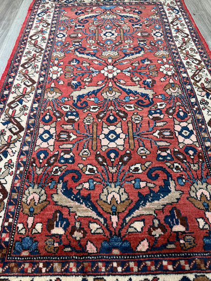 3.5x6 Vintage Anatolian Rug, Hand Knotted Turkish Geometric Wool Rug