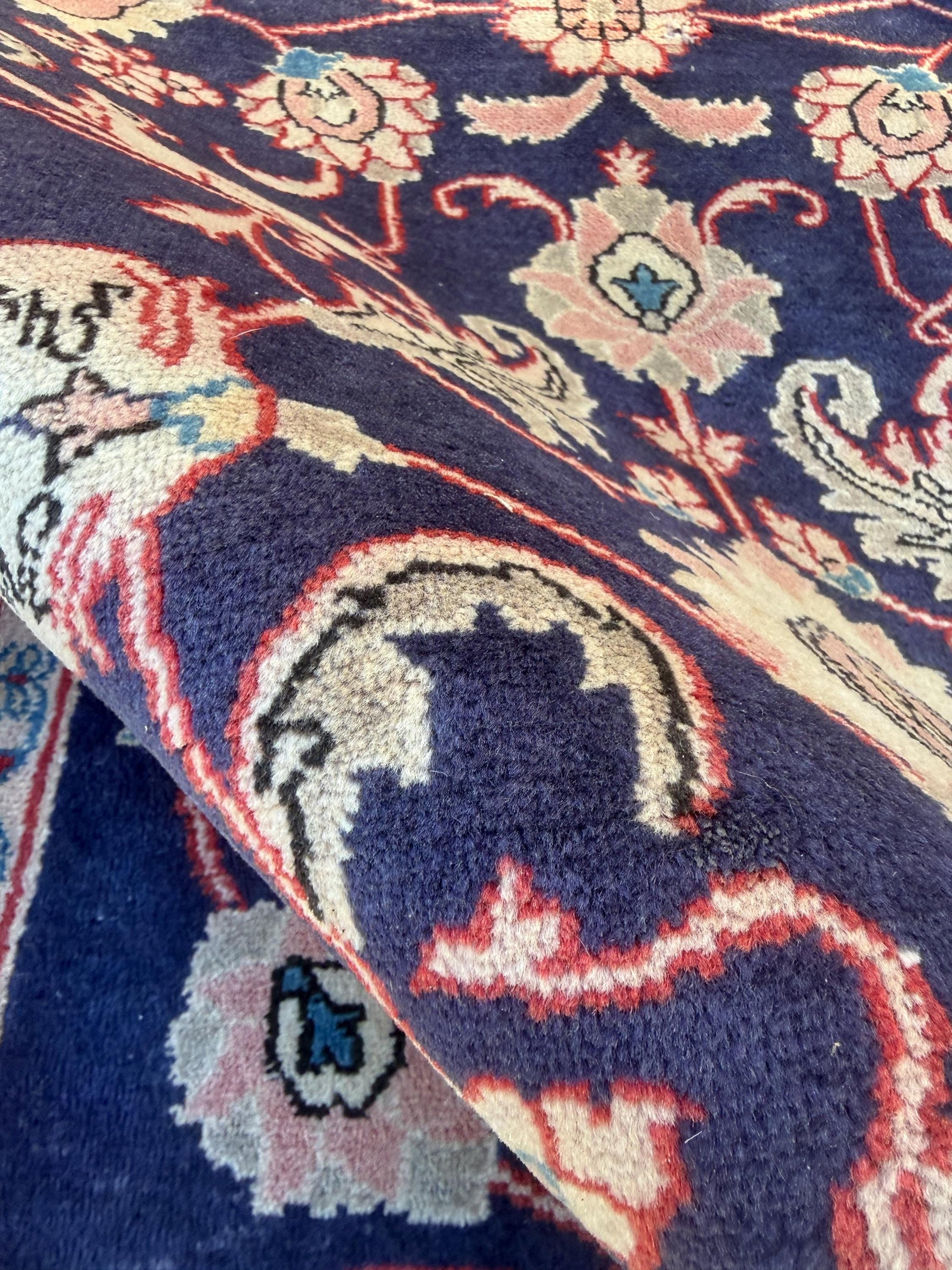 Vintage Turkish Pictorial Tree of Life Rug 3x6 ft Hand Knotted Wool Anatolian Bohemian Area Rug 1970s