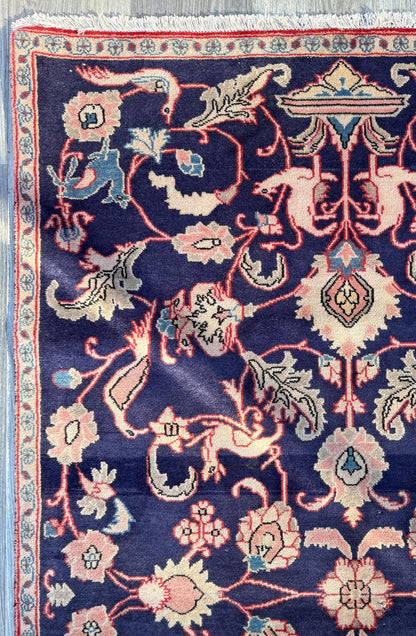 Vintage Turkish Pictorial Tree of Life Rug 3x6 ft Hand Knotted Wool Anatolian Bohemian Area Rug 1970s