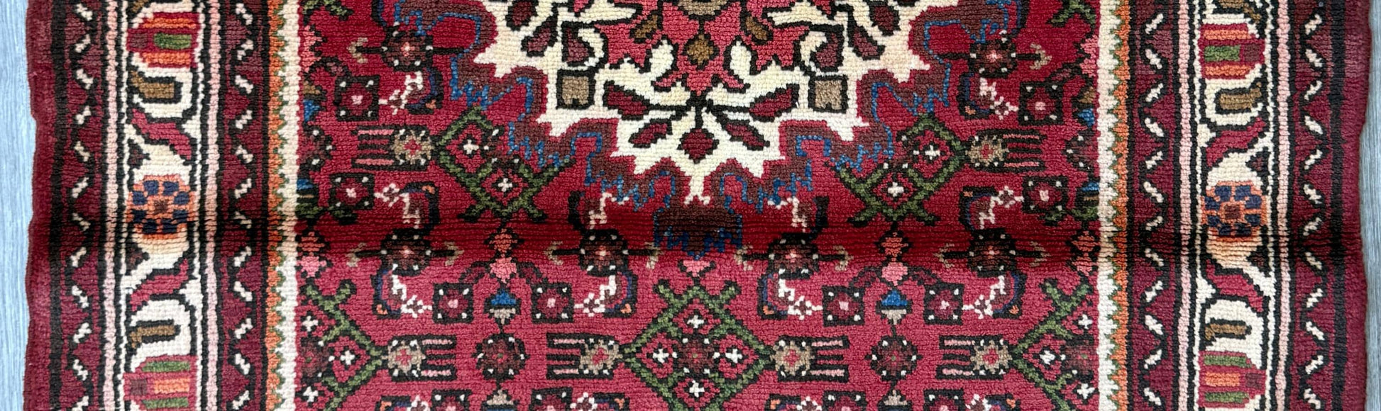 Vintage Turkish Rug 3x5 ft Hand Knotted Wool Anatolian Geometric Tribal Area Rug 1980s