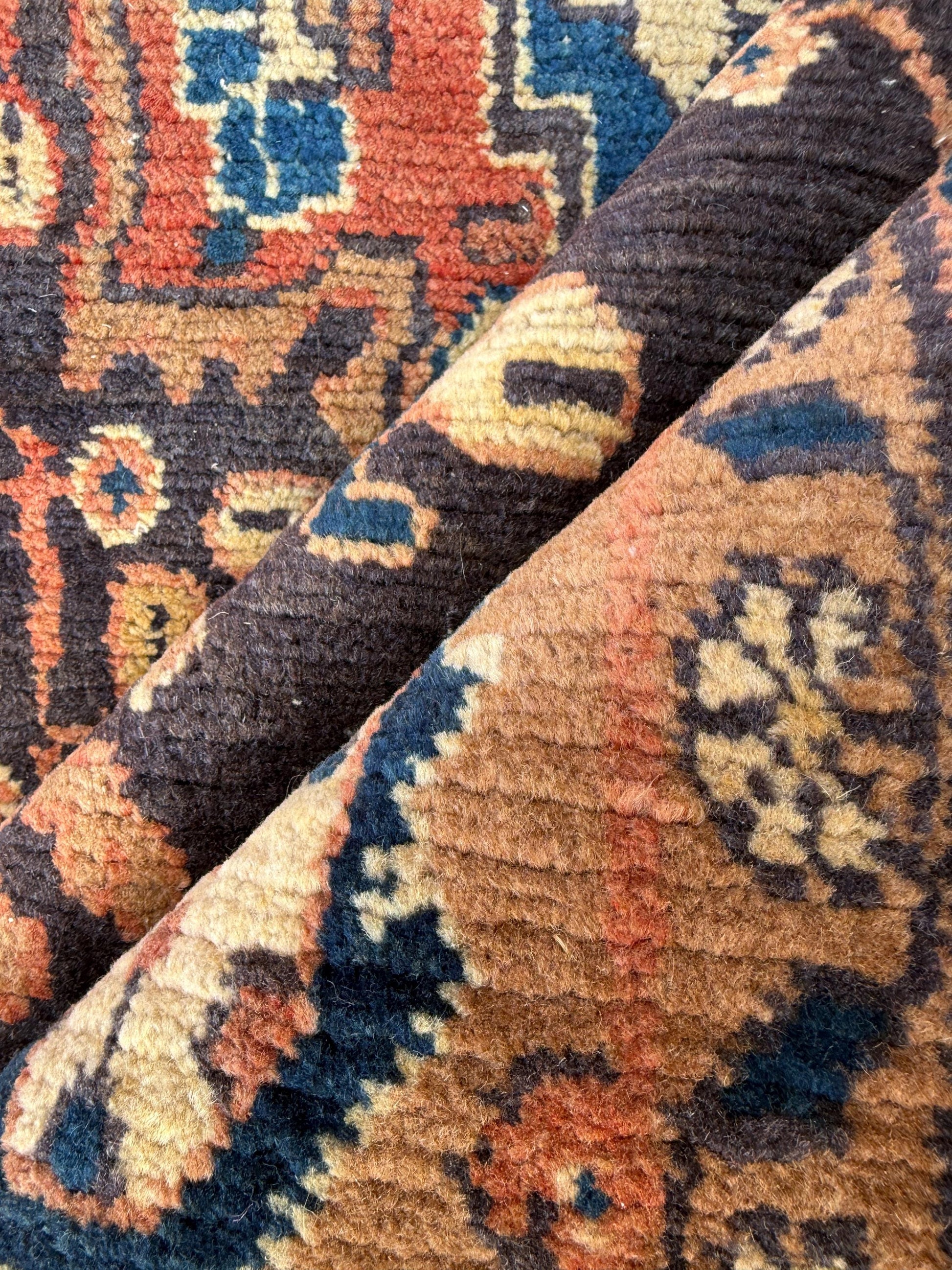 4x7 Vintage Anatolian Rug, Hand Knotted Turkish Geometric Carpet