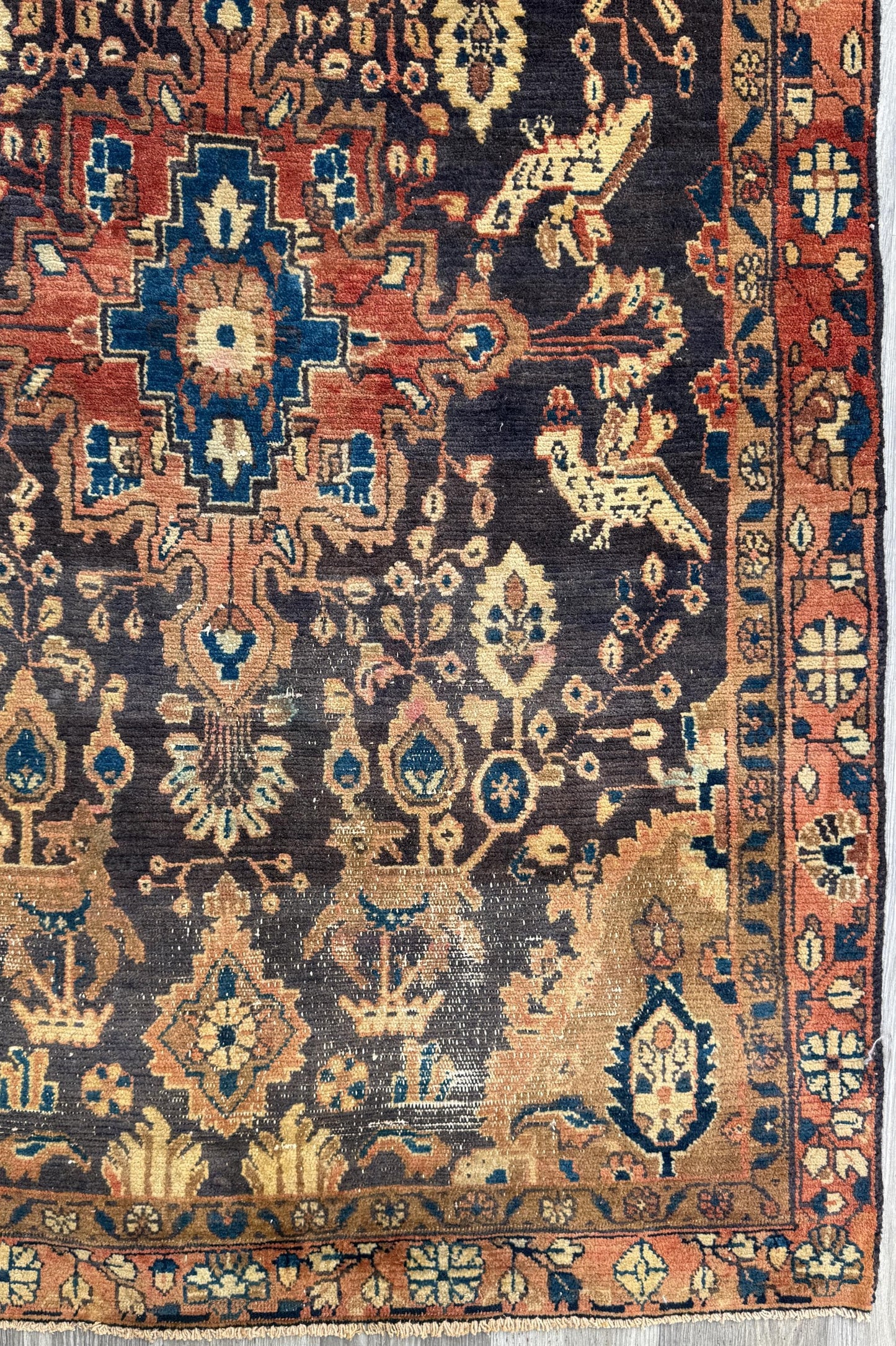 4x7 Vintage Anatolian Rug, Hand Knotted Turkish Geometric Carpet