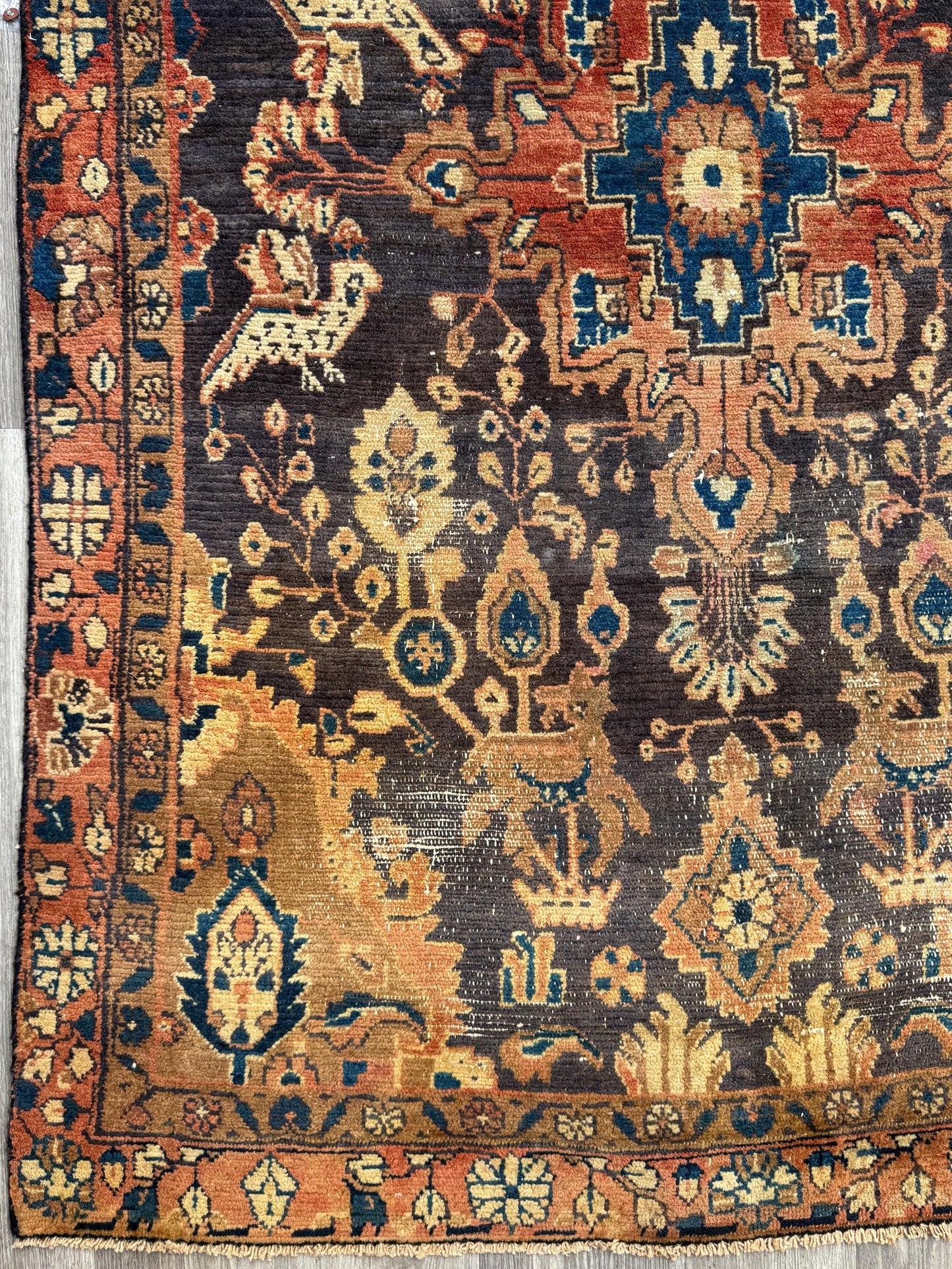 4x7 Vintage Anatolian Rug, Hand Knotted Turkish Geometric Carpet