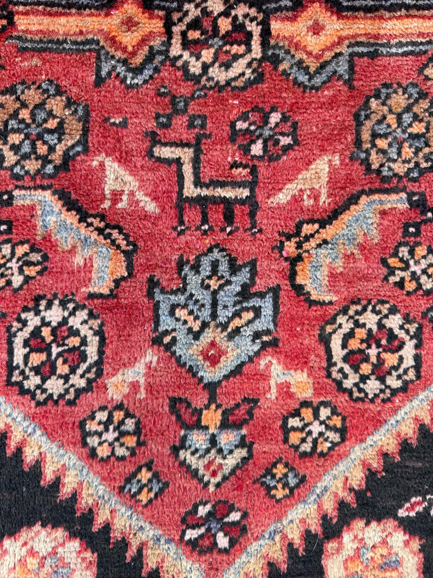 4x7 Vintage Anatolian Rug, Hand Knotted Turkish Geometric Wool