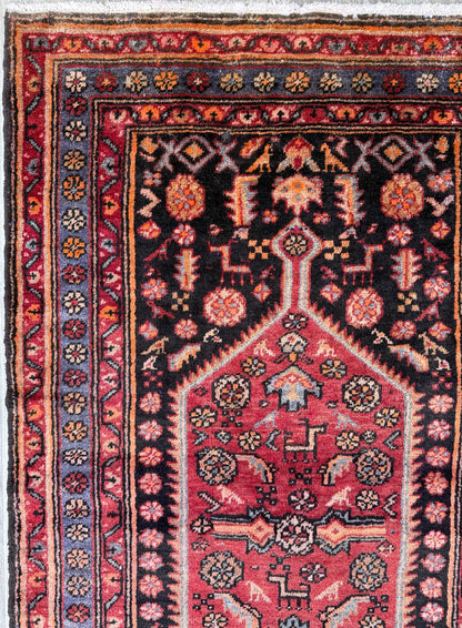 4x7 Vintage Anatolian Rug, Hand Knotted Turkish Geometric Wool