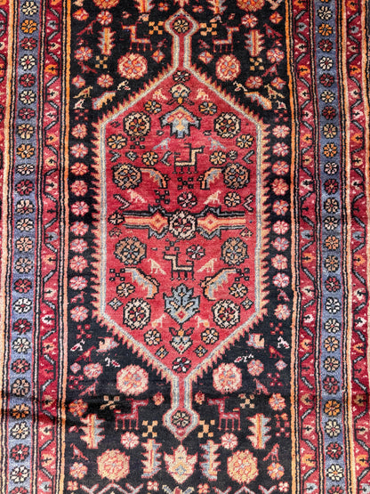 4x7 Vintage Anatolian Rug, Hand Knotted Turkish Geometric Wool