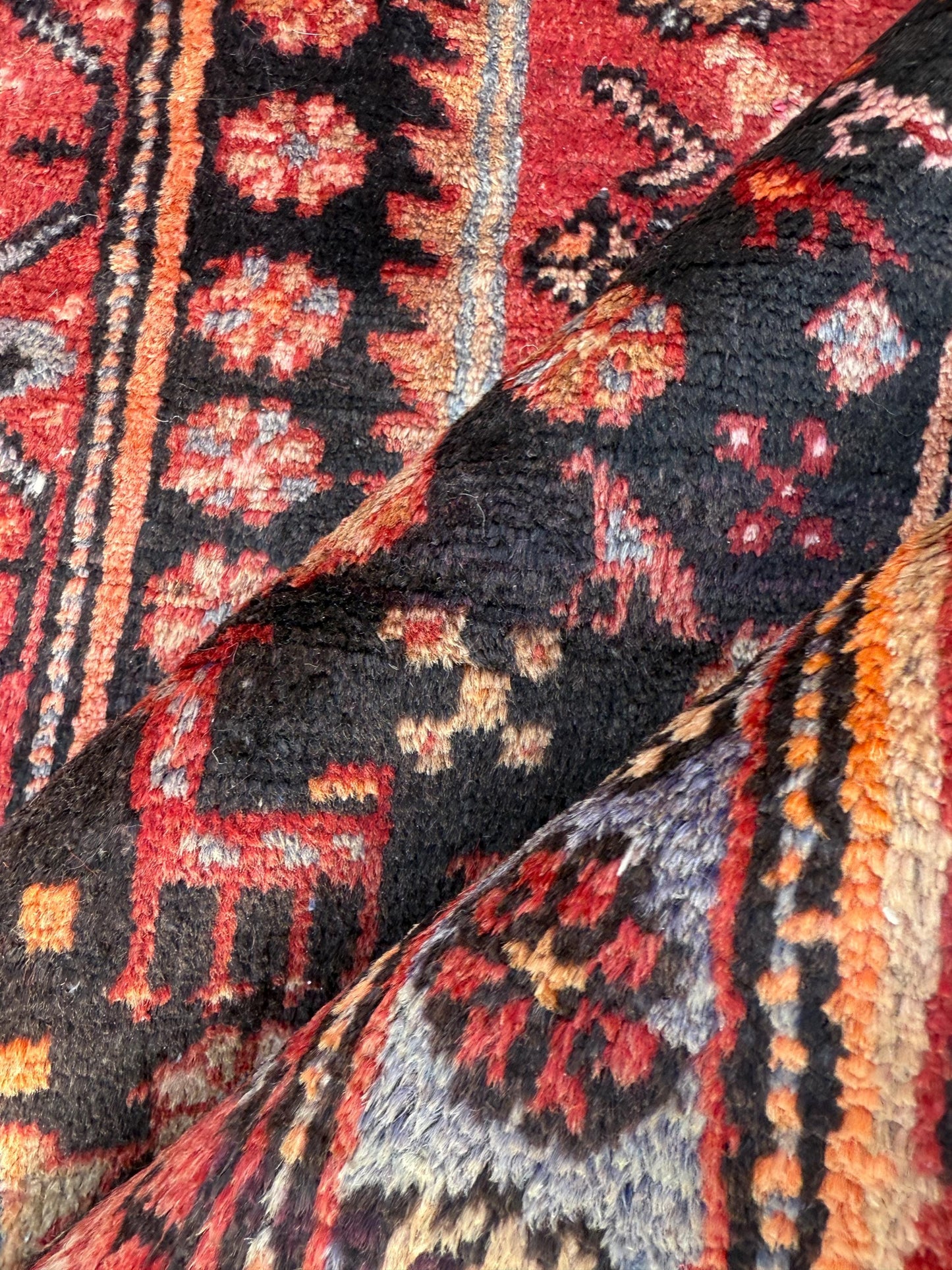 4x7 Vintage Anatolian Rug, Hand Knotted Turkish Geometric Wool