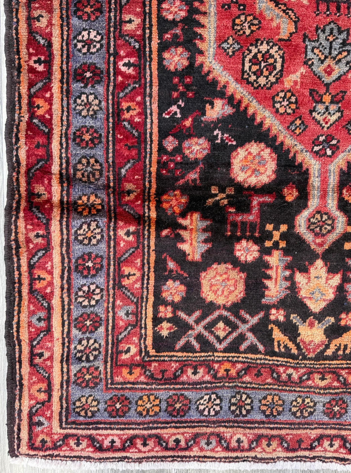 4x7 Vintage Anatolian Rug, Hand Knotted Turkish Geometric Wool