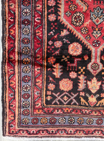 4x7 Vintage Anatolian Rug, Hand Knotted Turkish Geometric Wool