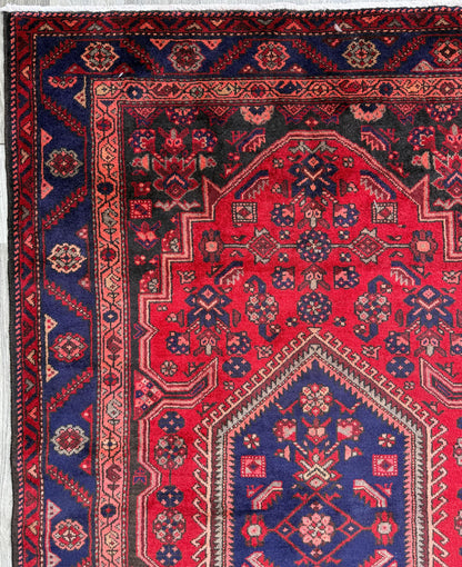 5x8 Vintage Anatolian Rug, Hand Knotted Turkish Geometric Wool, Rustic Home Decor