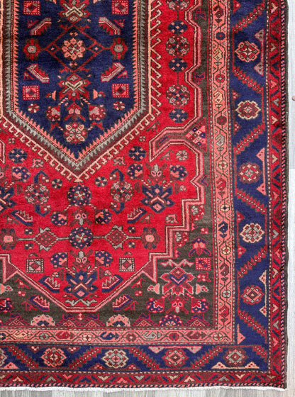 5x8 Vintage Anatolian Rug, Hand Knotted Turkish Geometric Wool, Rustic Home Decor