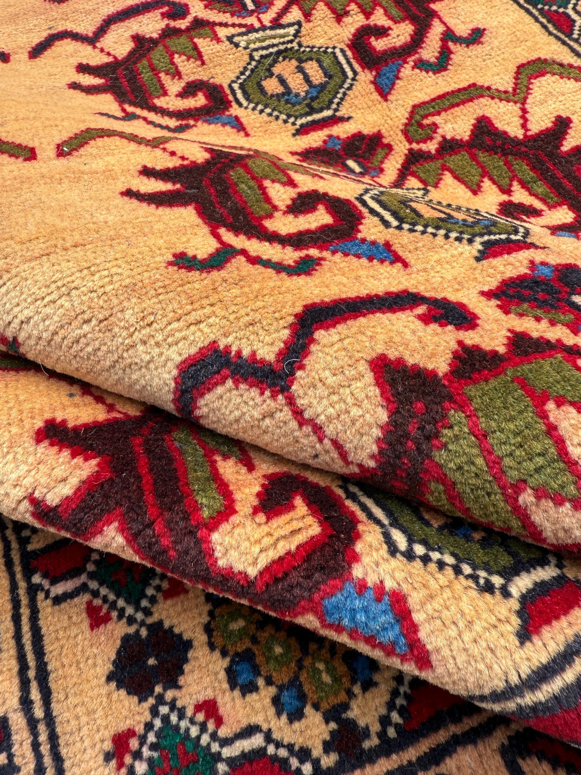 3x5 Vintage Afghan Wool Rug, Hand Knotted Turkmen Style