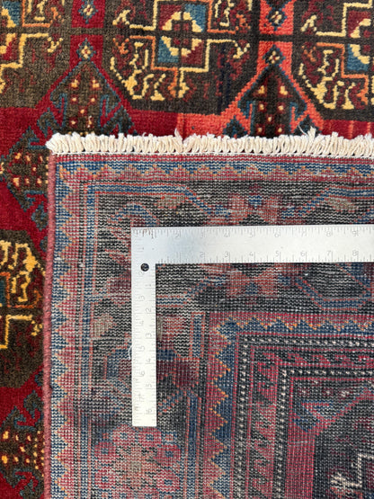 Turkish 5x8 ft Hand Knotted Rug Vintage Anatolian Village Geometric Area 1990s Wool Tribal Living Room Floor Carpet Decor