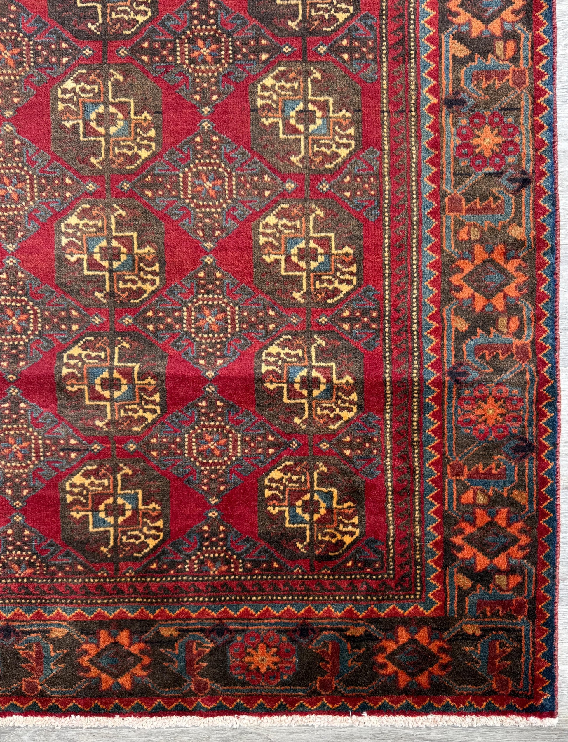 Turkish 5x8 ft Hand Knotted Rug Vintage Anatolian Village Geometric Area 1990s Wool Tribal Living Room Floor Carpet Decor