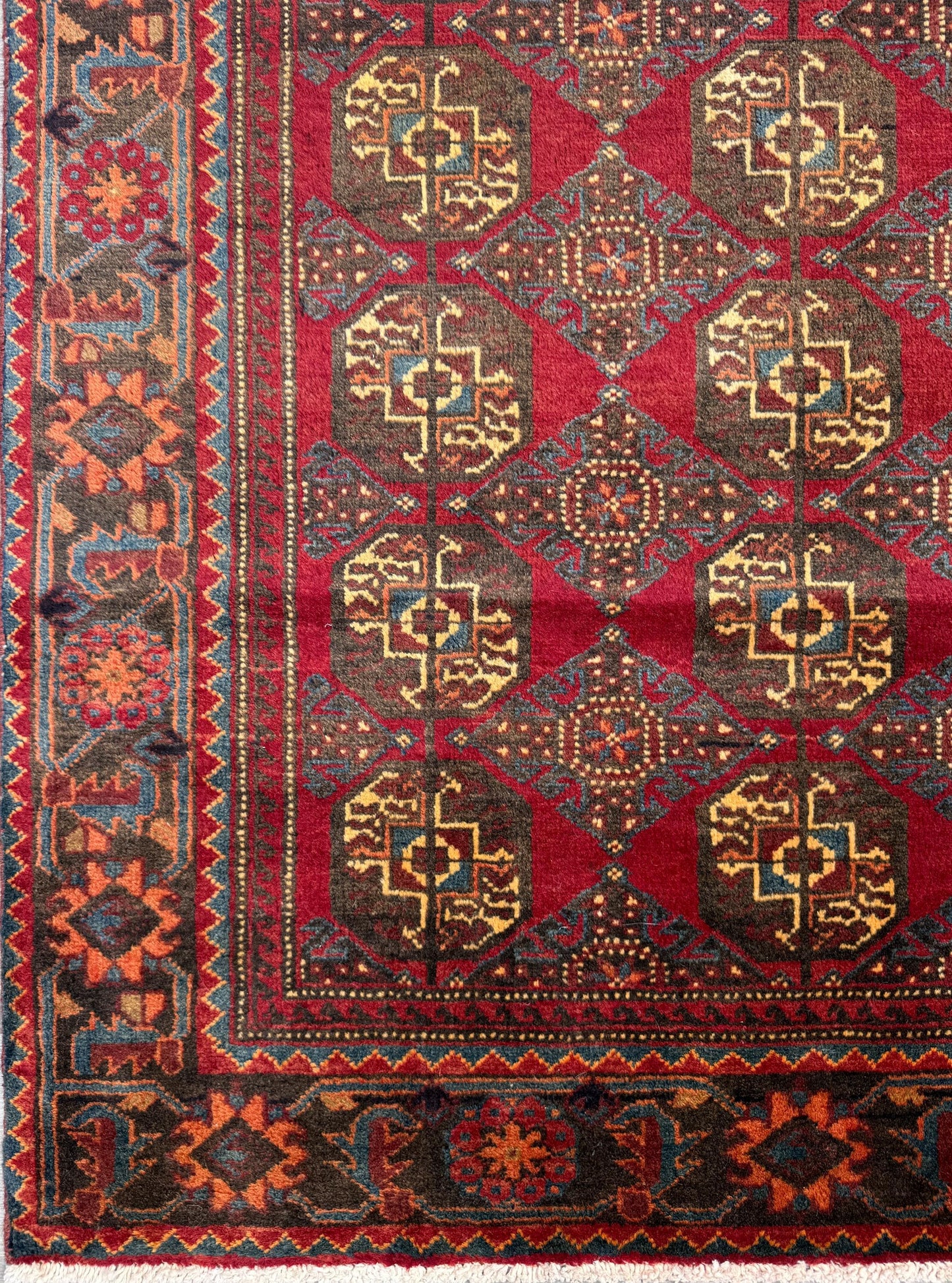 Turkish 5x8 ft Hand Knotted Rug Vintage Anatolian Village Geometric Area 1990s Wool Tribal Living Room Floor Carpet Decor