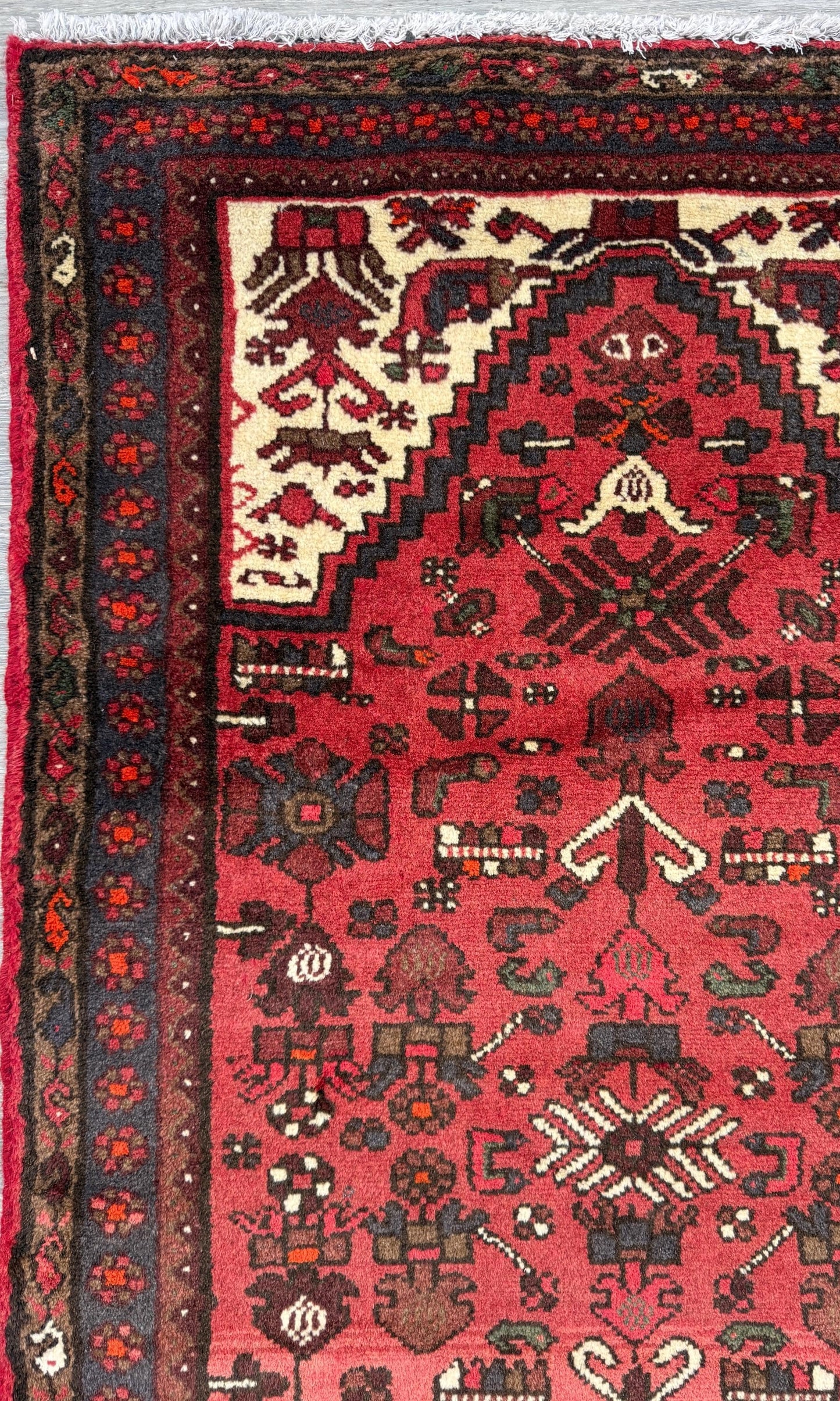 Vintage Turkish Anatolian Rug 3x5 ft Hand Knotted Wool Tribal Geometric Rug 1960s