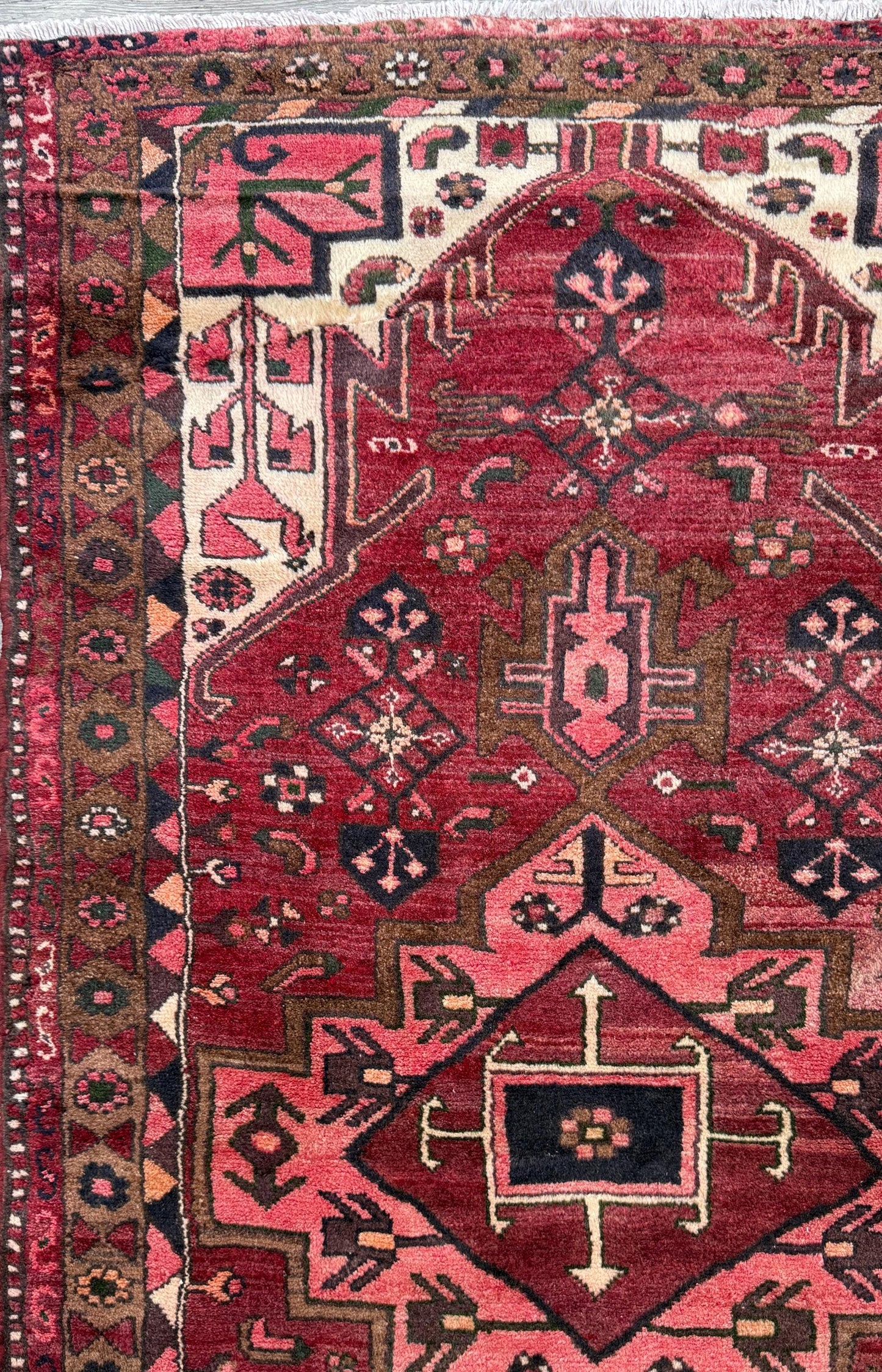 Vintage Turkish Rug 3.3x6.7 ft Hand Knotted Anatolian Tribal Geometric Rug 1960s