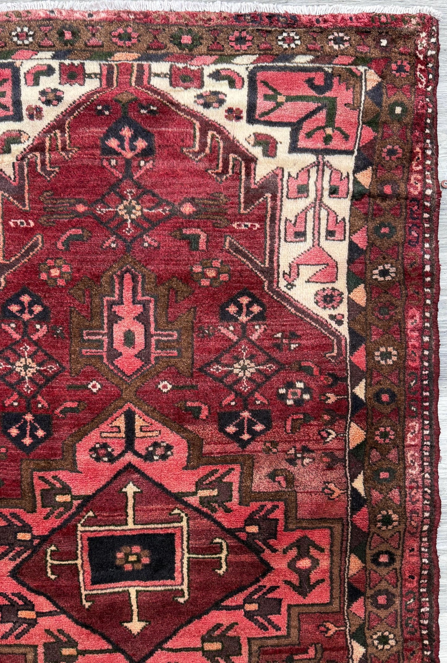 Vintage Turkish Rug 3.3x6.7 ft Hand Knotted Anatolian Tribal Geometric Rug 1960s