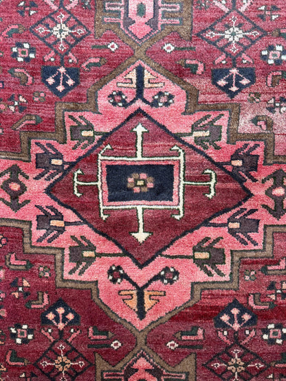 Vintage Turkish Rug 3.3x6.7 ft Hand Knotted Anatolian Tribal Geometric Rug 1960s
