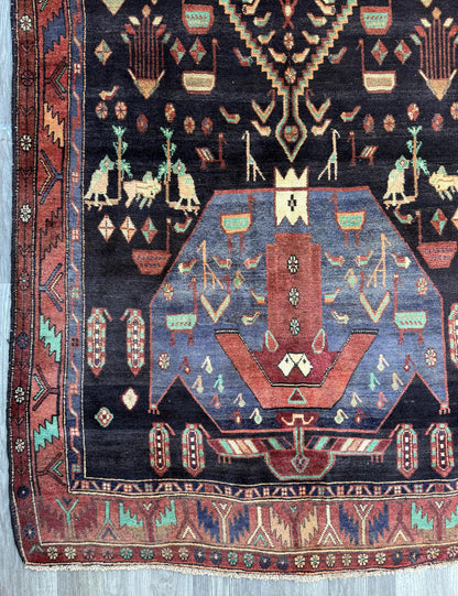 Vintage Turkish Rug 5x11 ft, Hand-Knotted Wool Anatolian Tribal Rug, Tree of Life Design