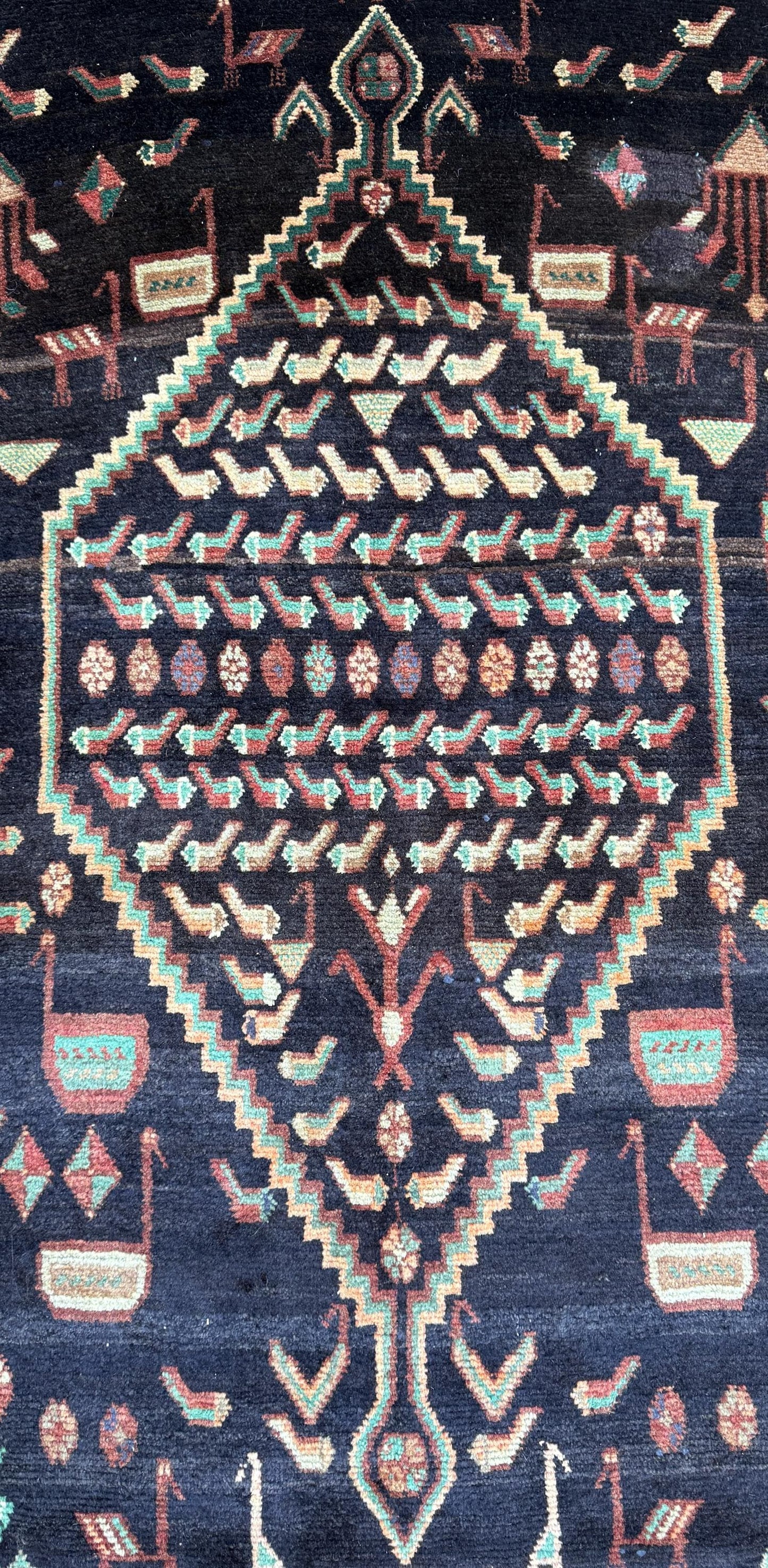 Vintage Turkish Rug 5x11 ft, Hand-Knotted Wool Anatolian Tribal Rug, Tree of Life Design
