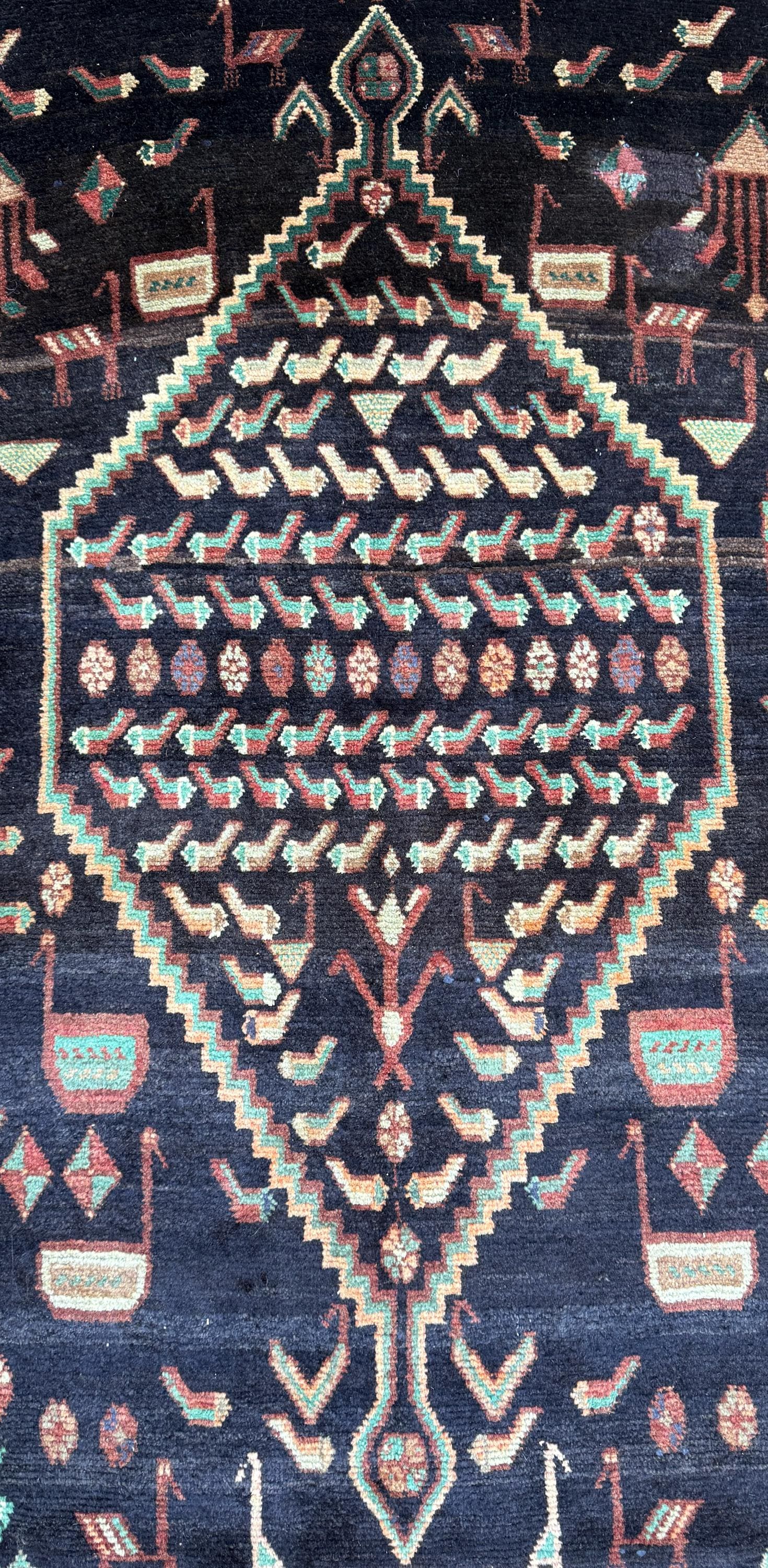Vintage Turkish Rug 5x11 ft, Hand-Knotted Wool Anatolian Tribal Rug, Tree of Life Design